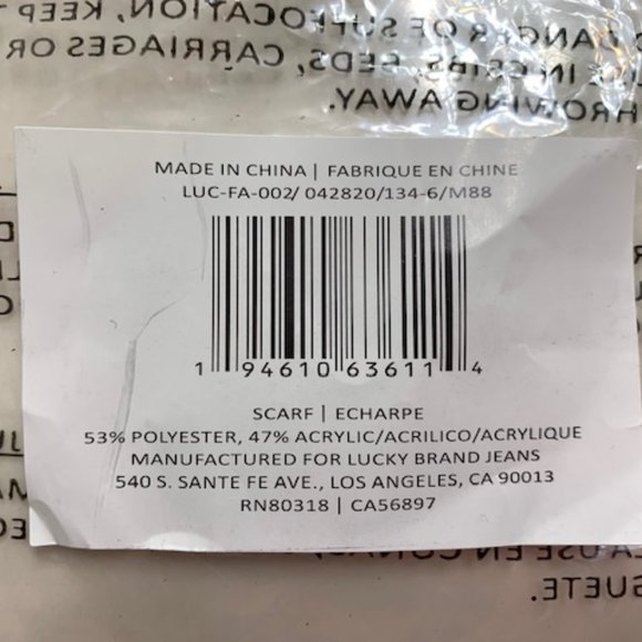 Lucky Brand gray scarf - NWT - Picture 8 of 8